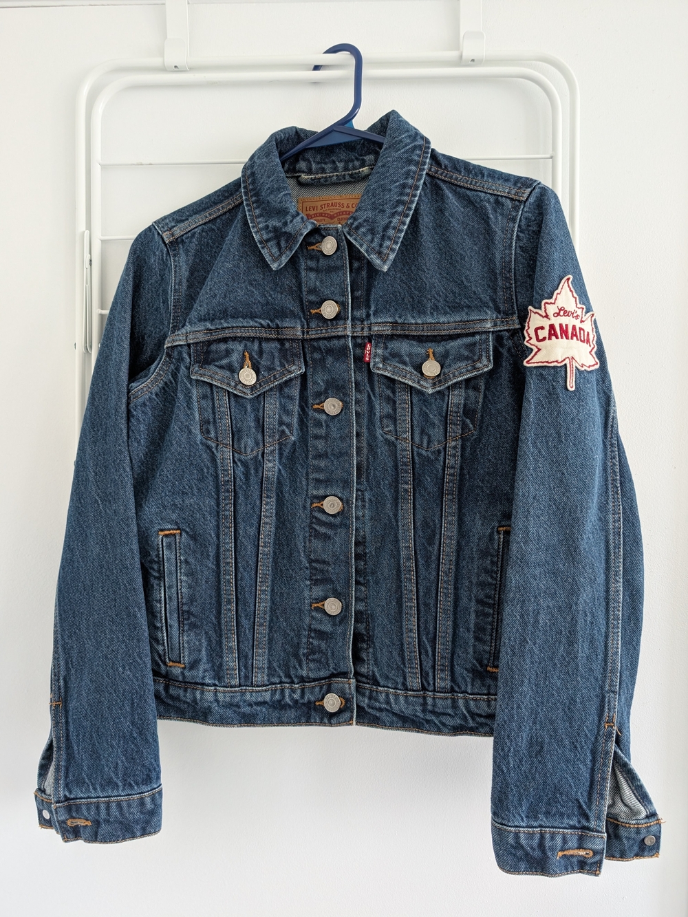 Levi's Blue Denim Trucker Jacket with Canada Patch